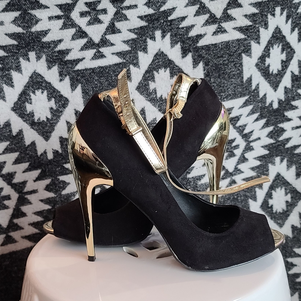 Preloved Suede Strappy Peeptoe Stillettos